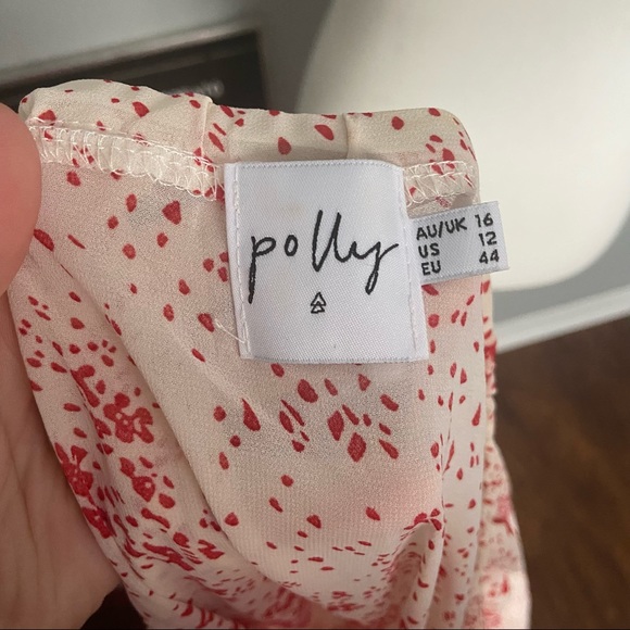 Princess Polly Red & White Ruched Altona Mini Dress Size 12 - Picture 8 of 9